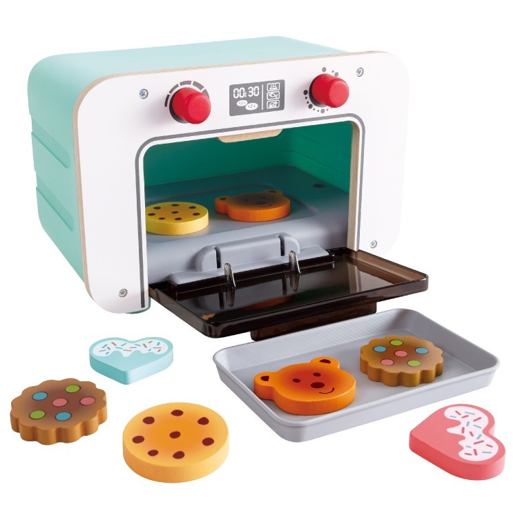 Детская игрушка кухня 2в1 (духовка, набор еды) со светом, звуком и сменой цвета игрушечной выпечки, серия "Набор пекаря" (E3199_HP)