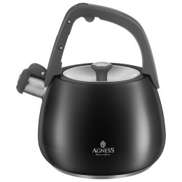 Чайник agness со свистком 2,5л, термоаккумулирующее дно, 304 сталь, индукция Agness (948-1006)