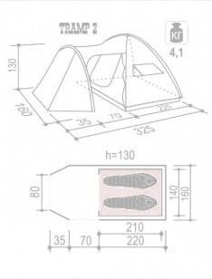 Палатка Indiana Tramp 2 (54811)
