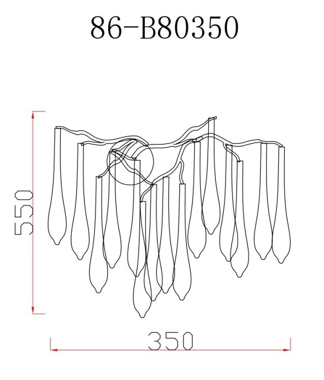 Бра "Капли" 34*55 см, металл цвет шампань (TT-00006812)