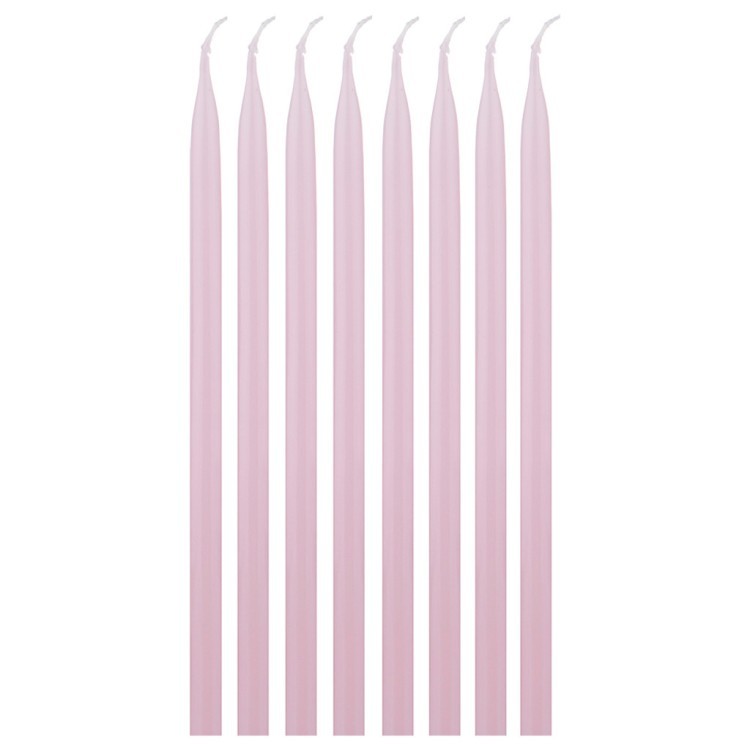 Набор свечей из 8 шт. 23/1 см. лакированный розовый Adpal (348-660)