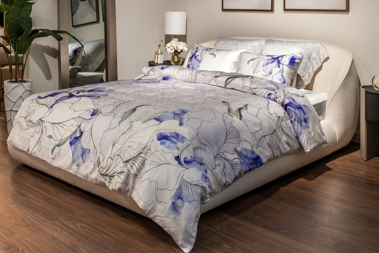 Кровать Palazzo 180 без мех.шенилл экрю Natur Ecru 215*240*90см (TT-00016495)