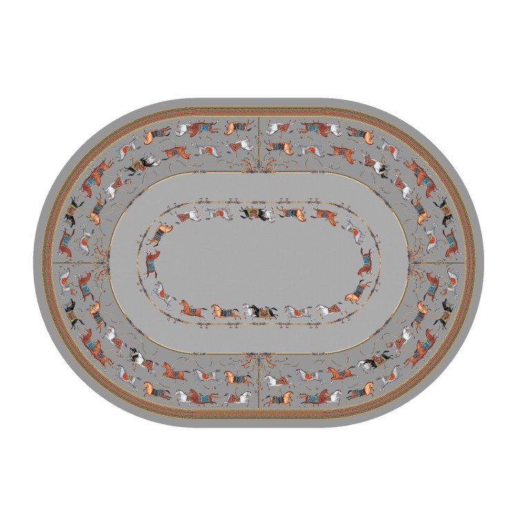 Скатерть  овальная  "passage" ,160х220см, 100% хлопок,твил c пропиткой, серый Lefard (850-761-41)