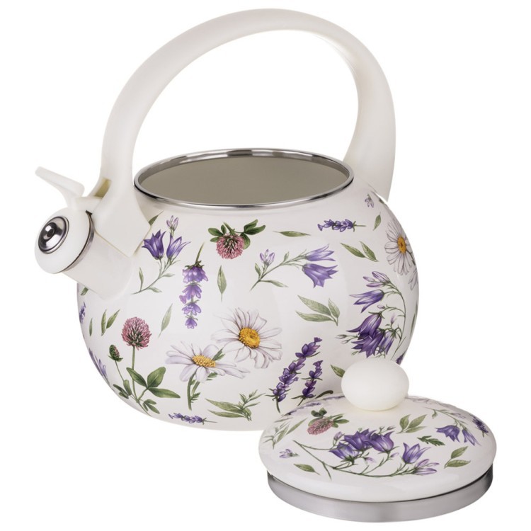 Чайник agness эмалированный со свистком серия "flower story", 2,2 л Agness (943-094)