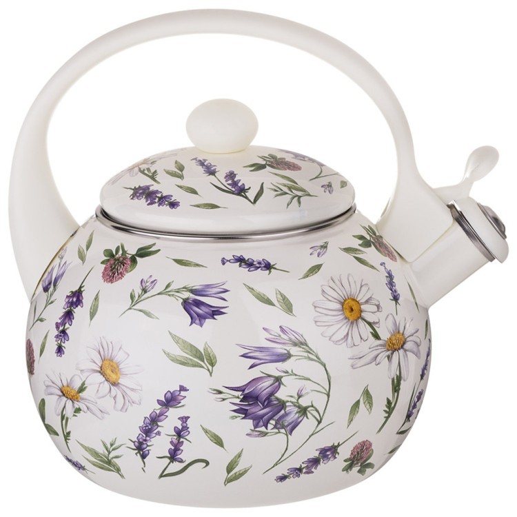 Чайник agness эмалированный со свистком серия "flower story", 2,2 л Agness (943-094)