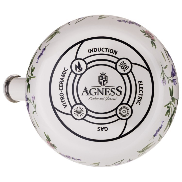 Чайник agness эмалированный со свистком серия "flower story", 2,2 л Agness (943-094)
