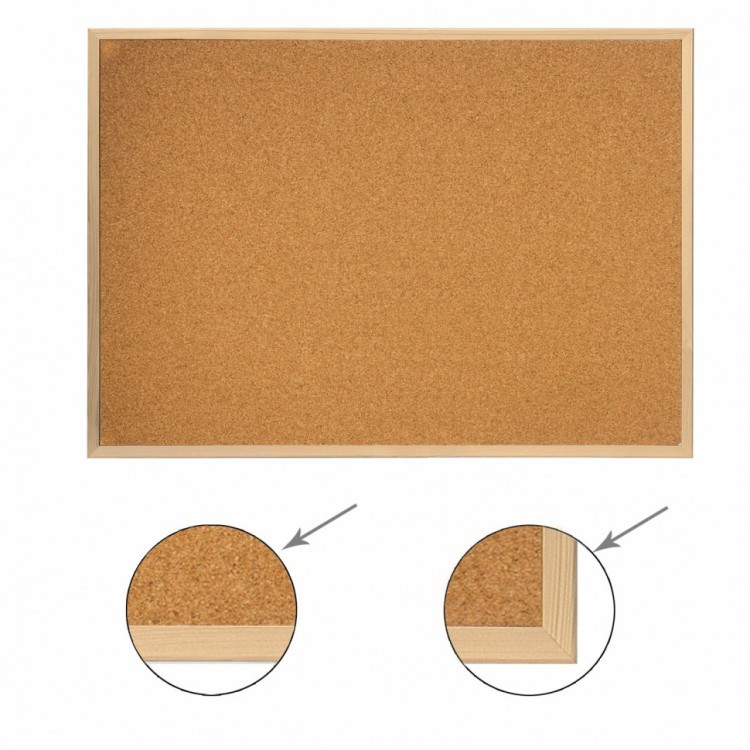 Доска пробковая для объявлений 100х150 см деревянная рамка Brauberg 238180 (1) (89717)