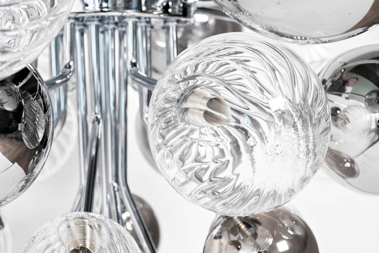 Светильник потолочный "Bubbles", прозрач./дамчатое стекло d.83 h.61см (TT-00009497)