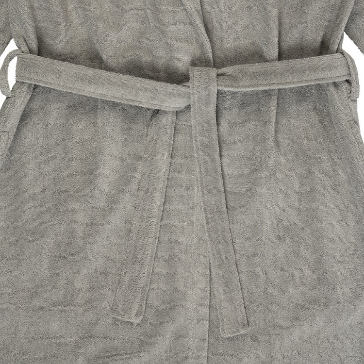 Халат махровый из чесаного хлопка серого цвета из коллекции essential, размер m (75419)