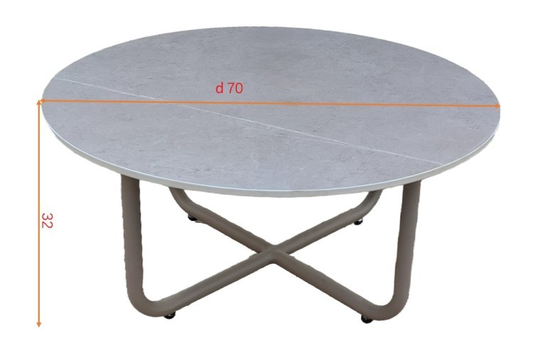 Стол кофейный "BAYLEY" уличный серый d70*32см (TT-00012377)