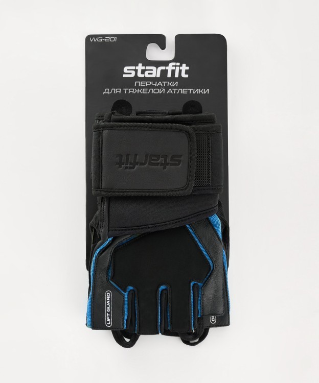 Перчатки для фитнеса Starfit WG-201, черный/синий (2119232)