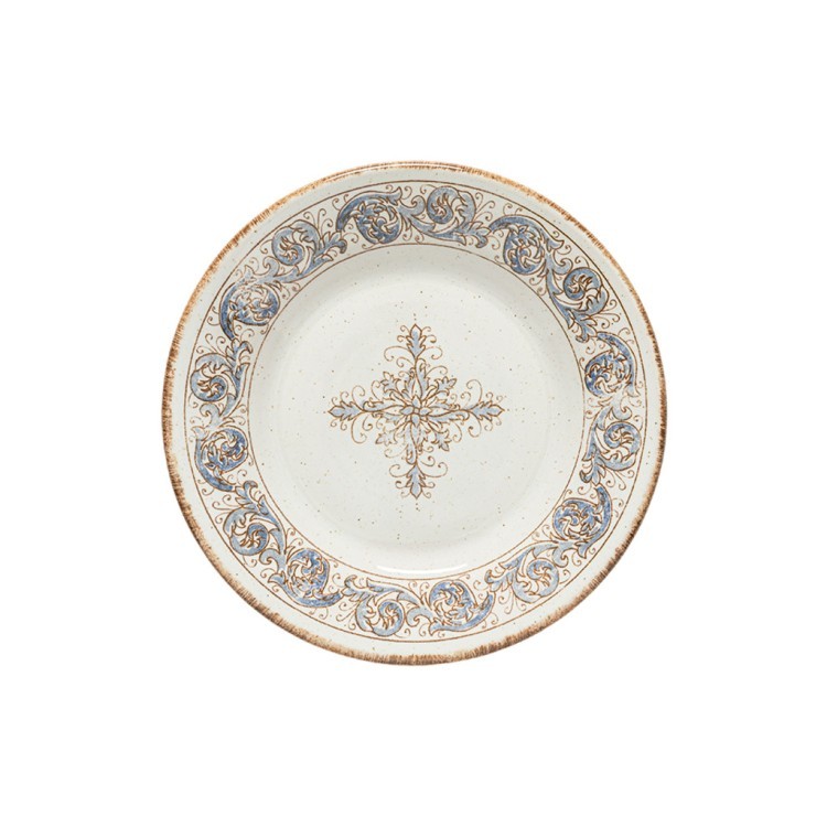 Тарелка SD241-WBL(EVP241-01122B), керамика, beige, blue, CASAFINA BY COSTA NOVA