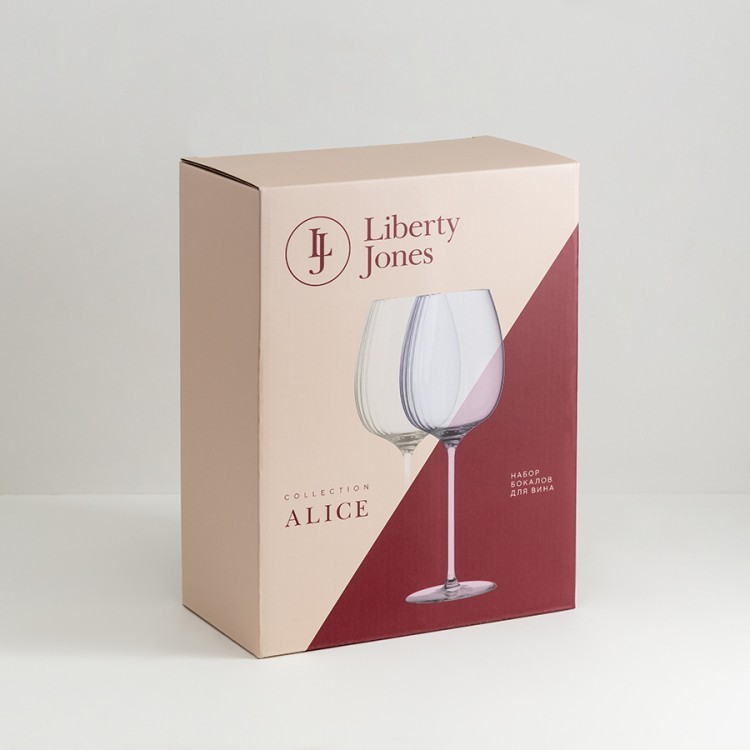 Набор бокалов для вина alice в подарочной упаковке, 520 мл, 2 шт. (76596)