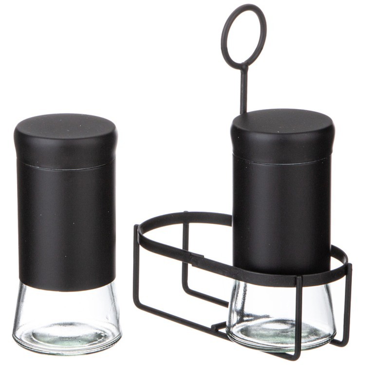 Набор баночек для специй из 2 шт. на метал. подставке Agness (172-146)