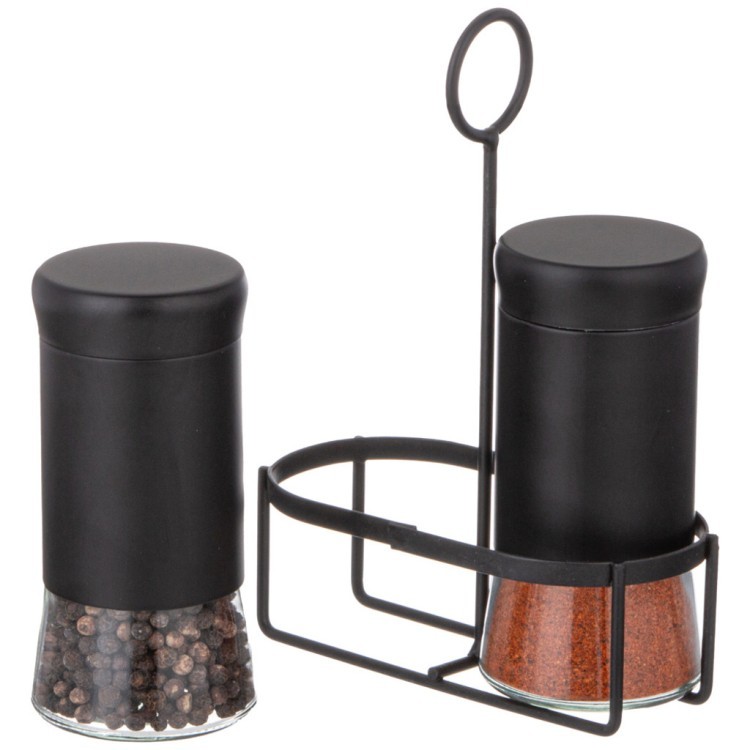 Набор баночек для специй из 2 шт. на метал. подставке Agness (172-146)