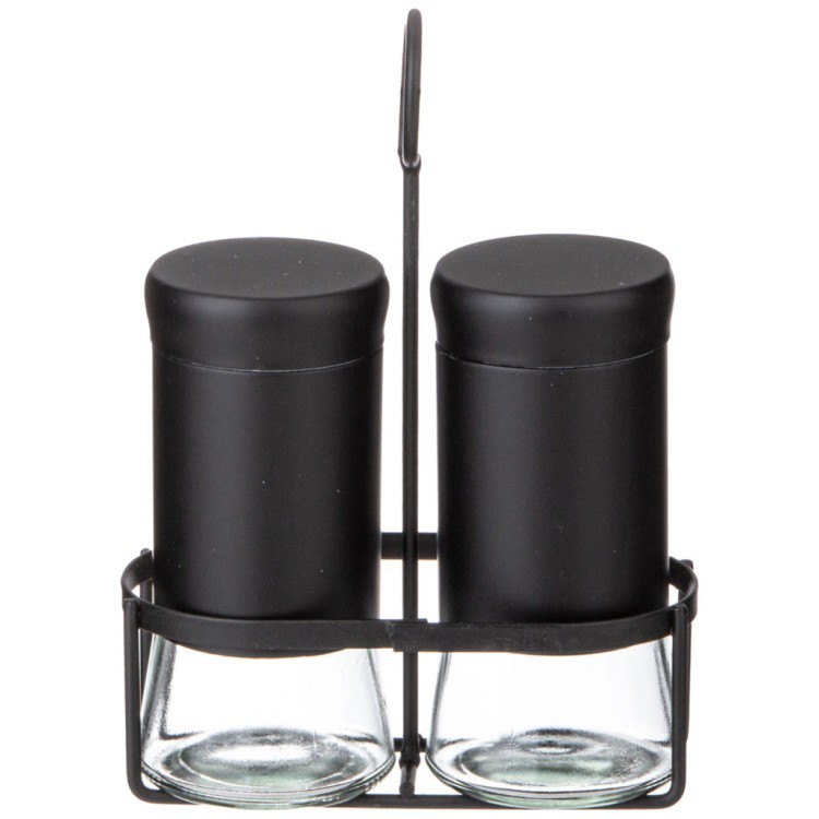 Набор баночек для специй из 2 шт. на метал. подставке Agness (172-146)