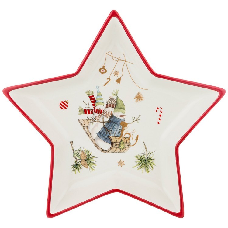Блюдо "зимняя забава" 25*25*3,5 см. Agness (358-1668)