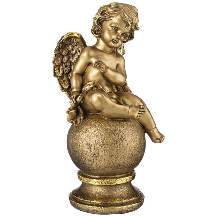 Фигурка "ангел на шаре" высота 44 см цвет: бронза с позолотой ИП Шихмурадов (169-359)