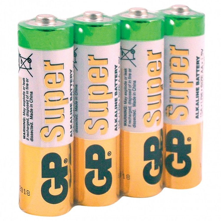 Батарейки алкалиновые GP Super LR06 (AA) 4 шт 15ARS-2SB4 (4) (76377)