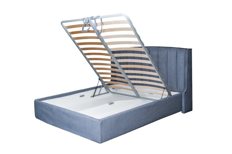 Кровать Odry c подъем.мех. шенилл синий Natur Sin 206*220*120 (TT-00016525)