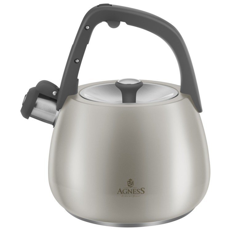 Чайник agness со свистком 2,5л, термоаккумулирующее дно, 304 сталь, индукция Agness (948-1005)