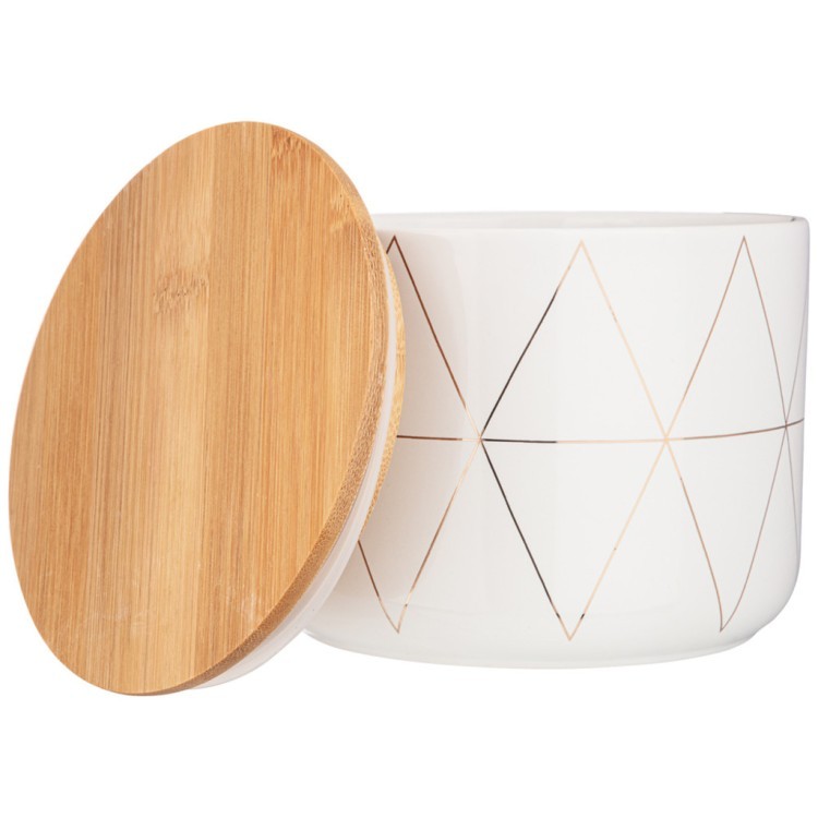 Емкость для сыпучих продуктов с бамбук.крышкой  13.5*13.5*10.6см см. / 900 мл. Agness (490-448)