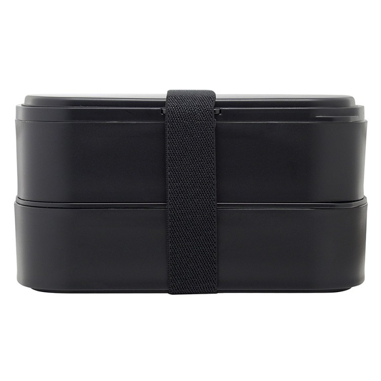 Ланч-бокс с приборами food time, 1 л, черный (74930)