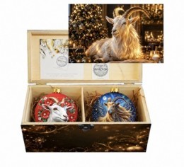Новогодний набор на 2 шара Вестник удачи с кристаллами Swarovski (4111)
