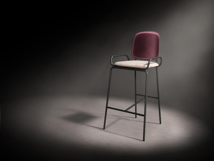 Стул барный ror, 2 frame, велюр, черный/пурпурный/серый (75295) Стул барный ror, 2 frame, велюр, черный/пурпурный/серый (75295)