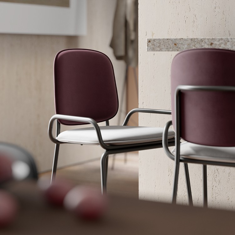 Стул барный ror, 2 frame, велюр, черный/пурпурный/серый (75295) Стул барный ror, 2 frame, велюр, черный/пурпурный/серый (75295)