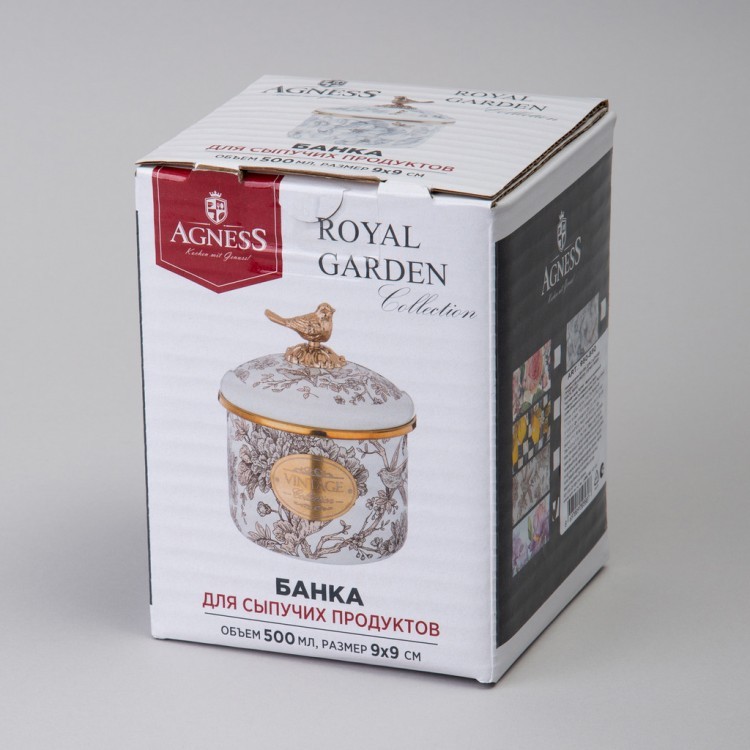 Банка для сыпучих продуктов agness, серия irises 9х9см, 500мл Agness (950-580) Банка для сыпучих продуктов agness, серия irises 9х9см, 500мл Agness (950-580)