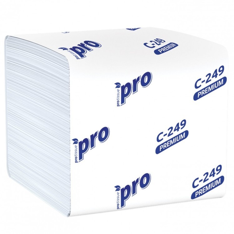 Бумага туалетная л.ая 250 шт. PROtissue T3 Premium белая комп. 40 пачек 114330 (1) (90743)