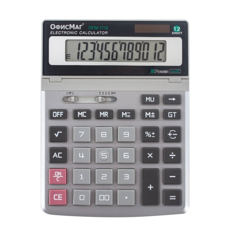 Калькулятор настольный металлический Офисмаг OFM-1712 12 разрядов 250225 (64903)
