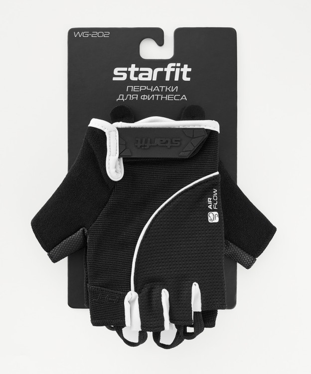 Перчатки для фитнеса Starfit WG-202, черный/белый (2119235) Перчатки для фитнеса Starfit WG-202, черный/белый (2119235)