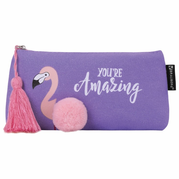 Пенал косметичка Brauberg Flamingo 229001 (66657)