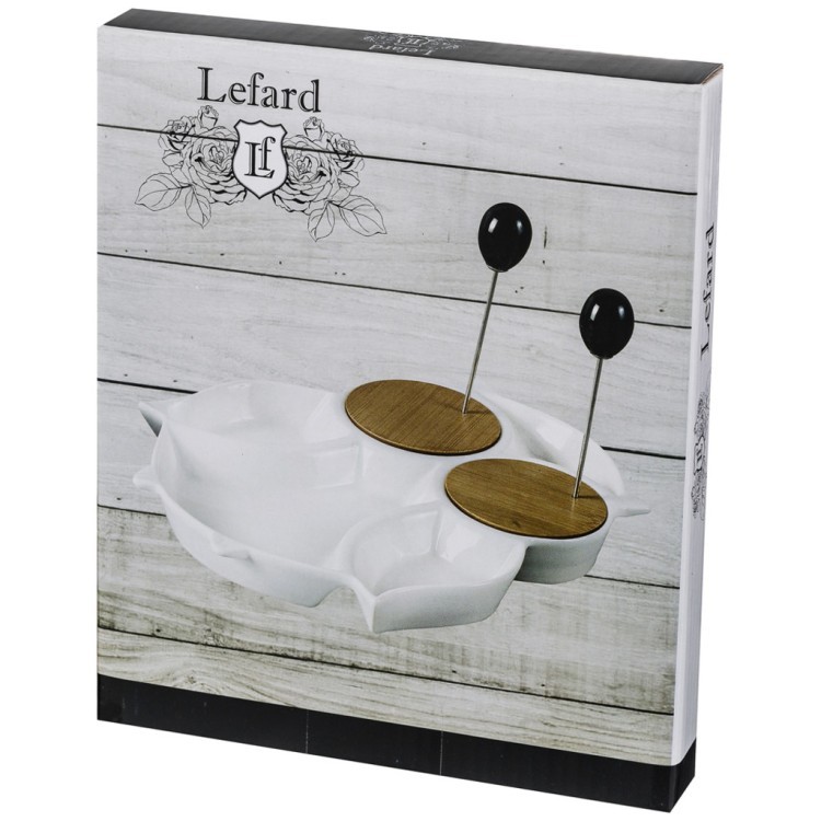 Менажница lefard 16.5*20*2 см + 2 металлические вилочки Lefard (474-046)