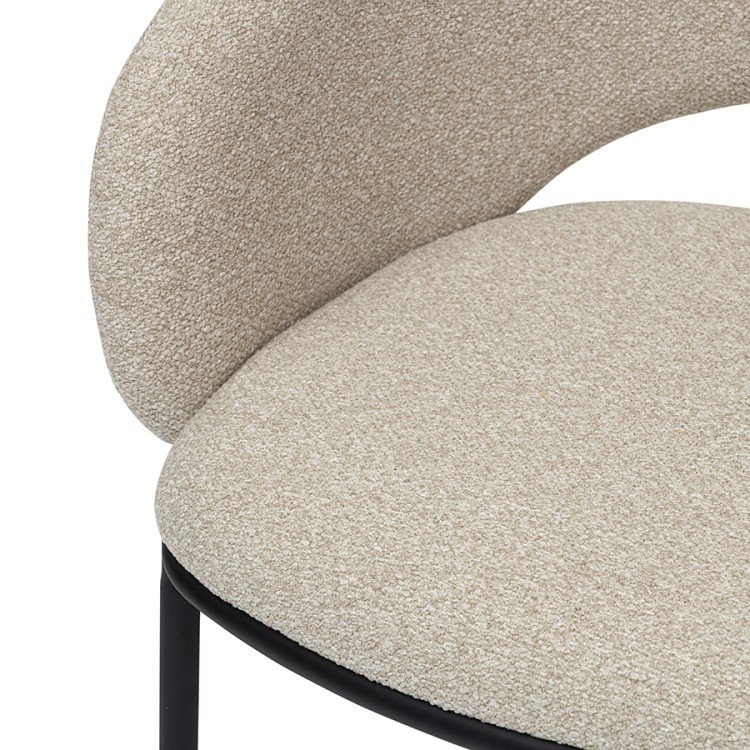 Стул coastal, букле, крем-брюле/черный (80113)