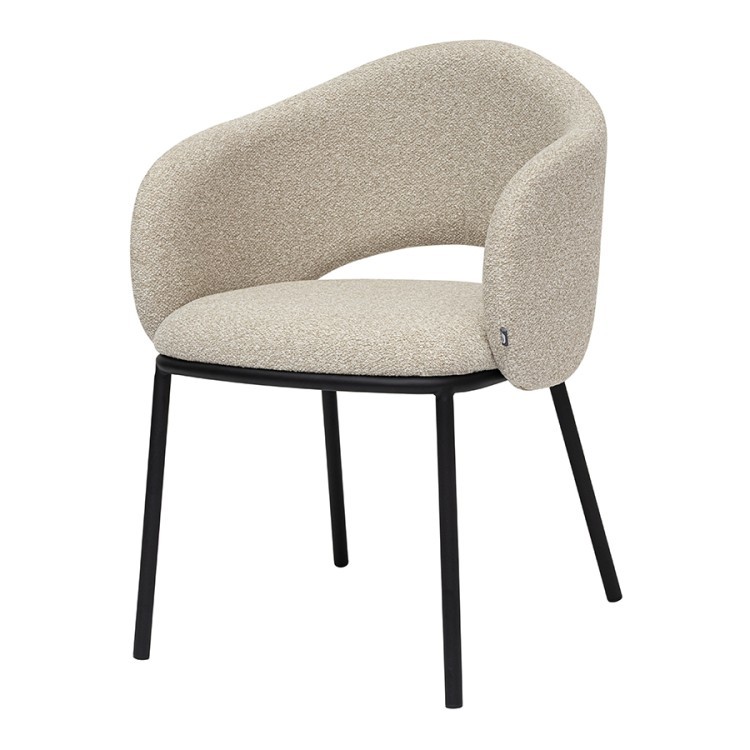 Стул coastal, букле, крем-брюле/черный (80113)