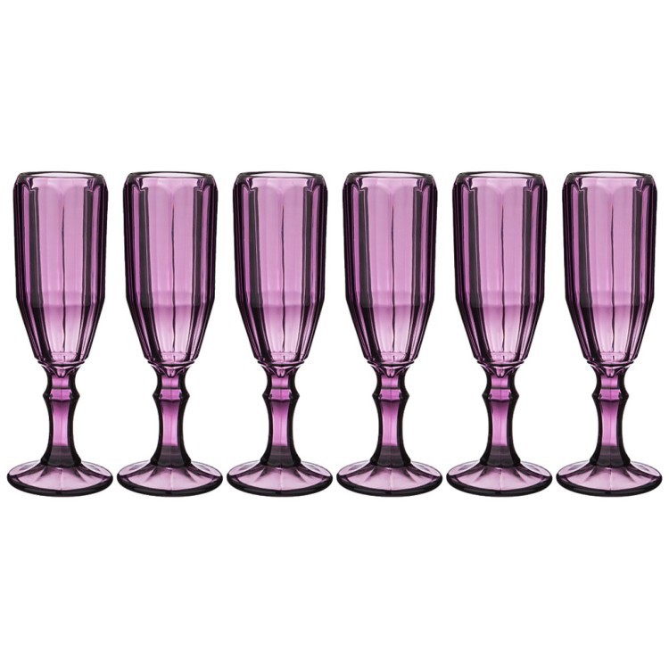 Набор бокалов для шампанского "рока" 6шт. серия "muza color" 150 мл высота=20 см. Lefard (694-023)