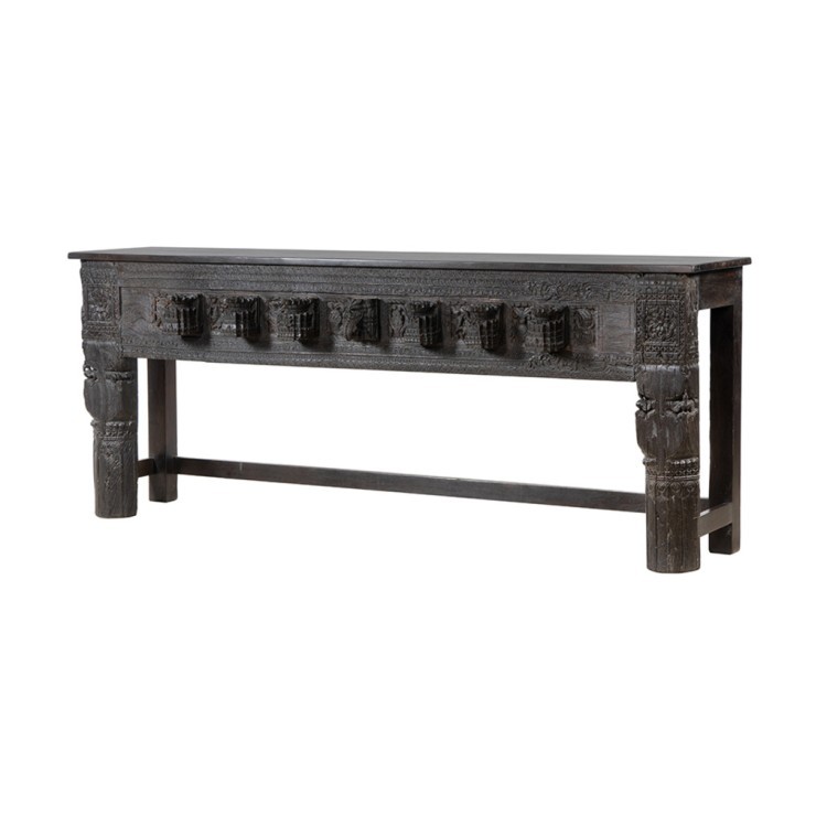 Консоль XIX век, Индия PA14616, Тиковое дерево, dark brown, ROOMERS ANTIQUE Консоль XIX век, Индия PA14616, Тиковое дерево, dark brown, ROOMERS ANTIQUE