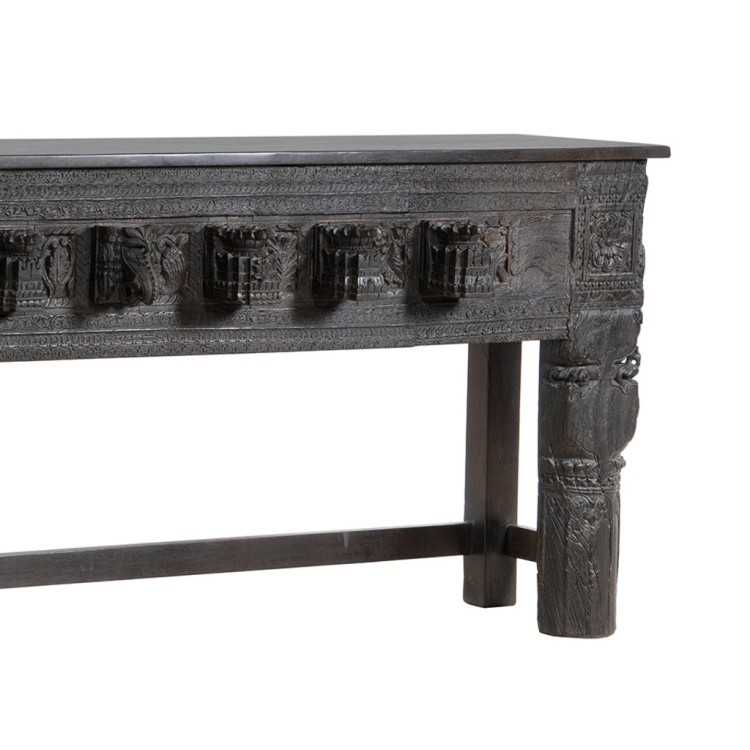 Консоль XIX век, Индия PA14616, Тиковое дерево, dark brown, ROOMERS ANTIQUE Консоль XIX век, Индия PA14616, Тиковое дерево, dark brown, ROOMERS ANTIQUE