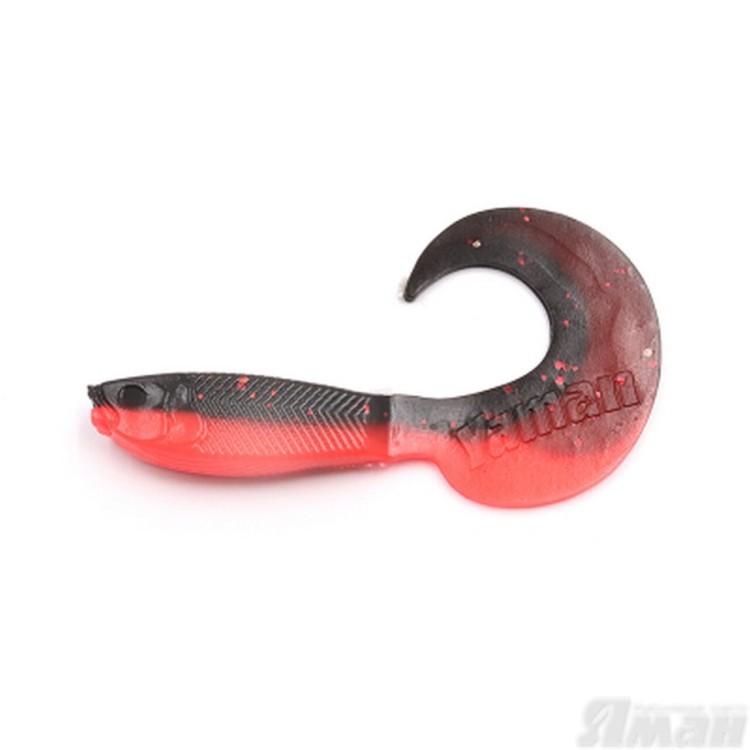 Твистер Yaman Mermaid Tail, 5" цвет 33 - Black Red Flake Y-MT5-33 (70739)