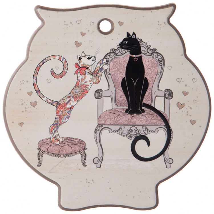 Подставка под горячее agness "парижские коты" 16*16*1 см Agness (358-1755)