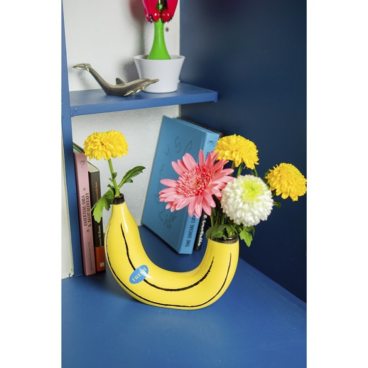 Ваза для цветов banana, 19 см, желтая (75711)
