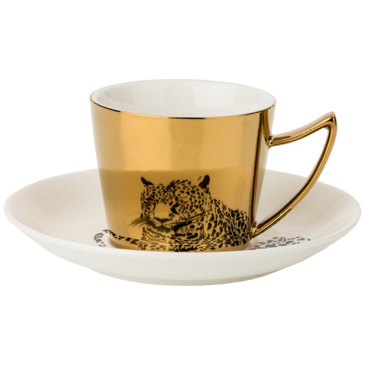 Кофейный набор "leopard" на 2пер. 4пр. 90мл, золотой Lefard (91-084)