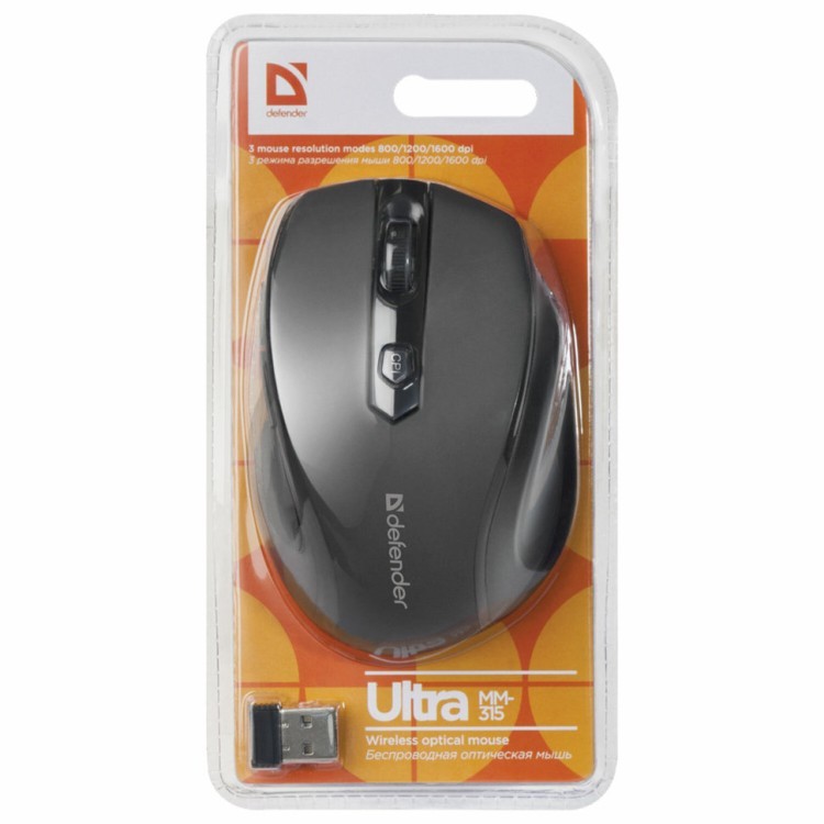 Мышь беспроводная оптическая USB Defender Ultra MM-315(52315) (1) (67071)