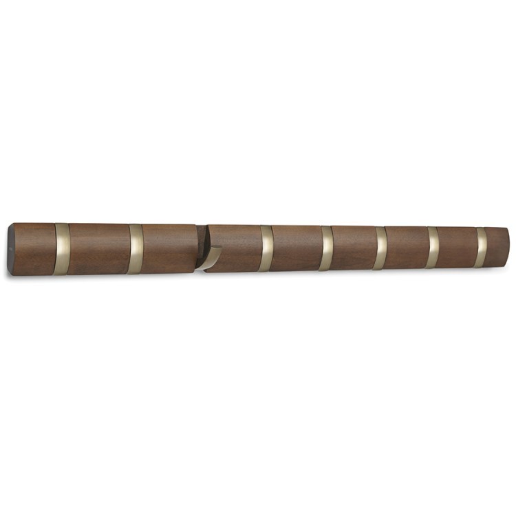 Вешалка настенная flip, 84,5 см, коричневая, 8 крючков (70617)