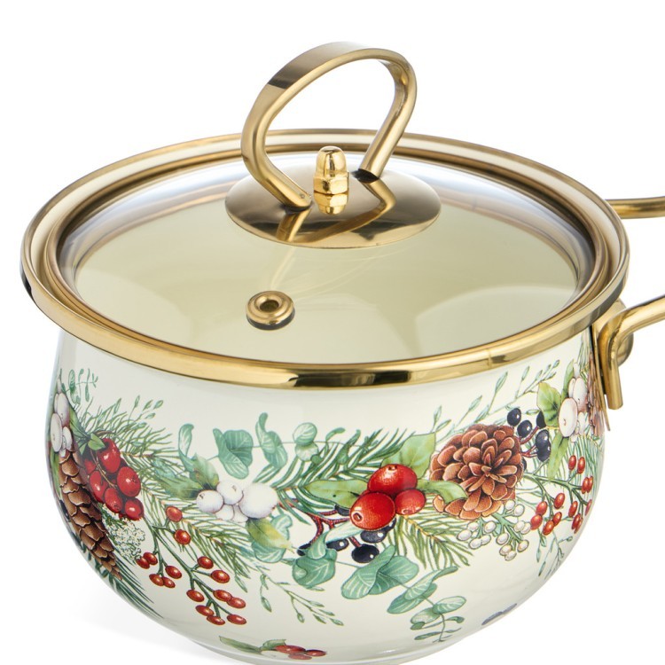 Ковш эмалированный серия "celebration" 0,9л, диа 14 см Agness (943-081)