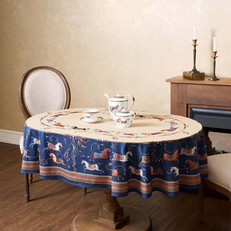 Скатерть овальная "passage"160х220см ,бежевый, 100% хлопок,твил, пропитка Lefard (850-758-41)