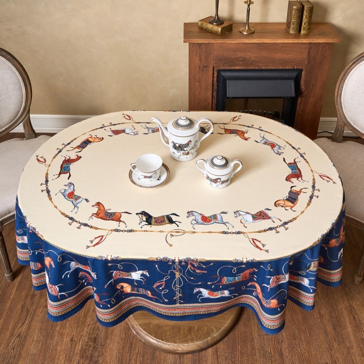 Скатерть овальная "passage"160х220см ,бежевый, 100% хлопок,твил, пропитка Lefard (850-758-41)